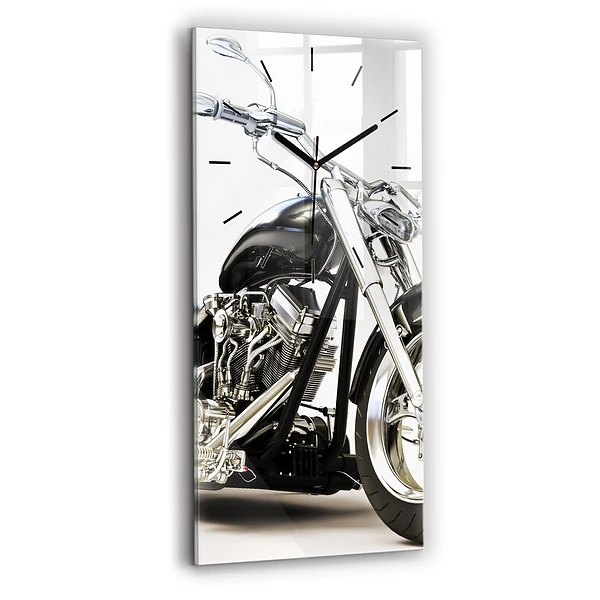 Vertikale Uhr mit motiv Schwarzes Motorrad