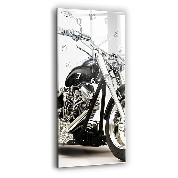 Vertikale Uhr mit motiv Schwarzes Motorrad
