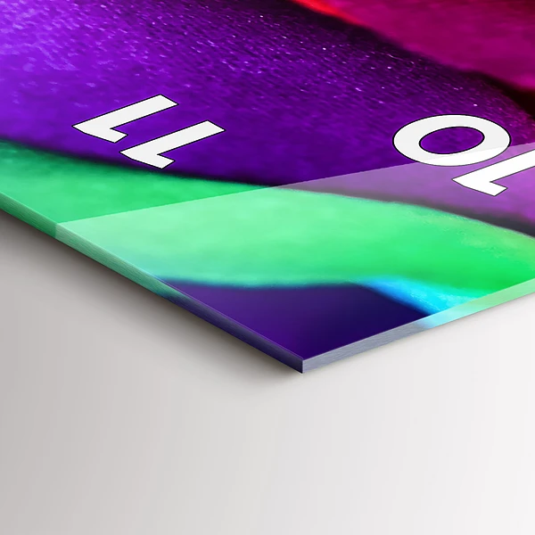 Vertikale Uhr mit motiv Regenbogenrose