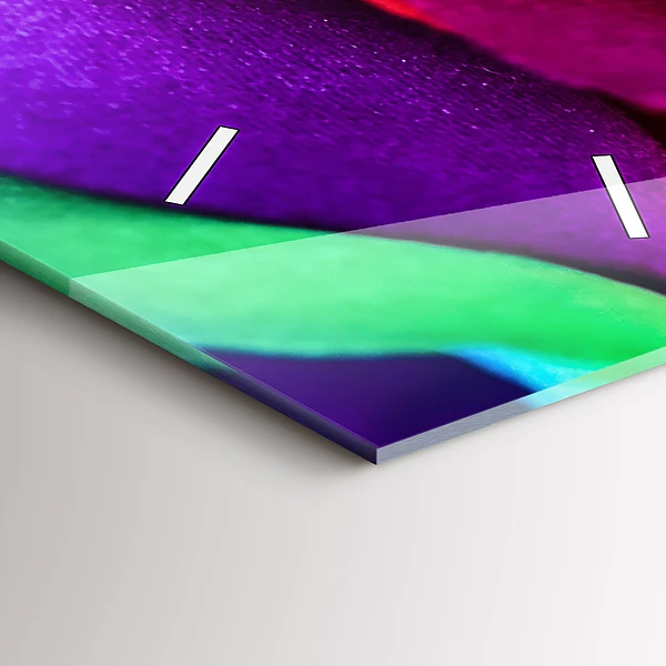 Vertikale Uhr mit motiv Regenbogenrose