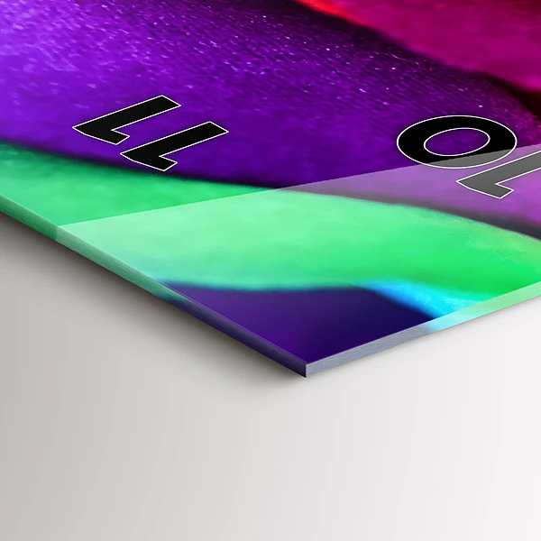 Vertikale Uhr mit motiv Regenbogenrose