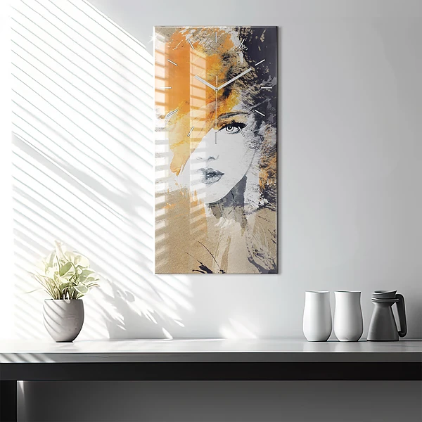 Vertikale Uhr Portrait einer Frau abstrakt