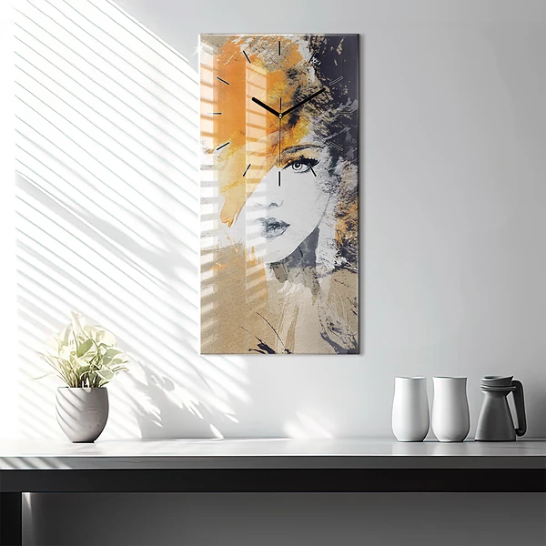 Vertikale Uhr Portrait einer Frau abstrakt