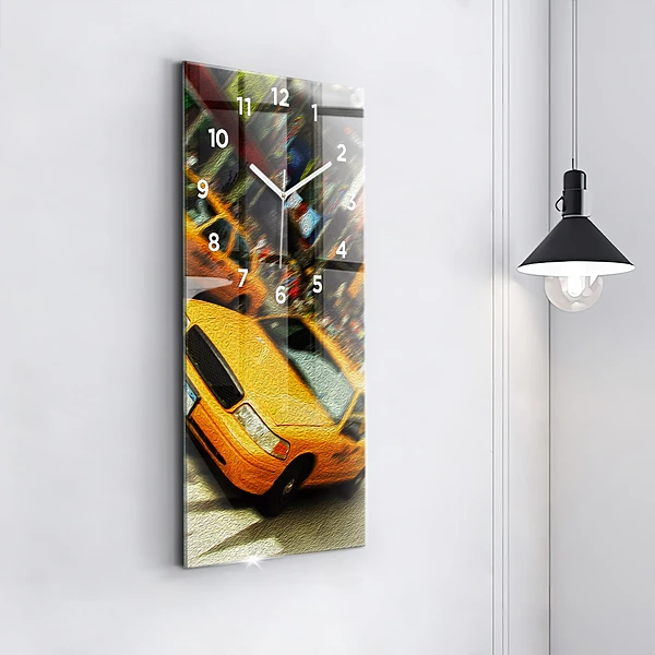 Vertikale Uhr mit motiv New York City Taxis