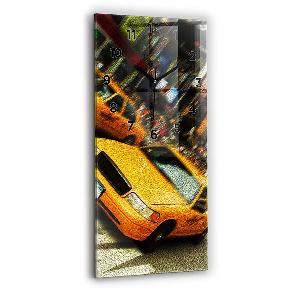 Vertikale Uhr mit motiv New York City Taxis