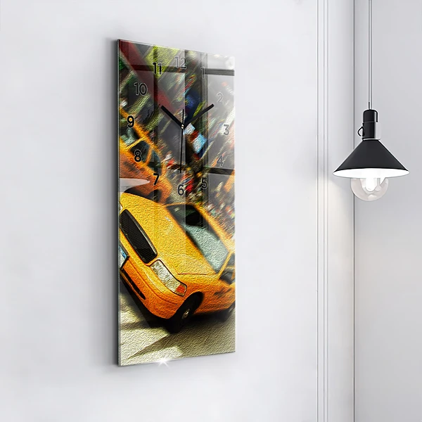 Vertikale Uhr mit motiv New York City Taxis