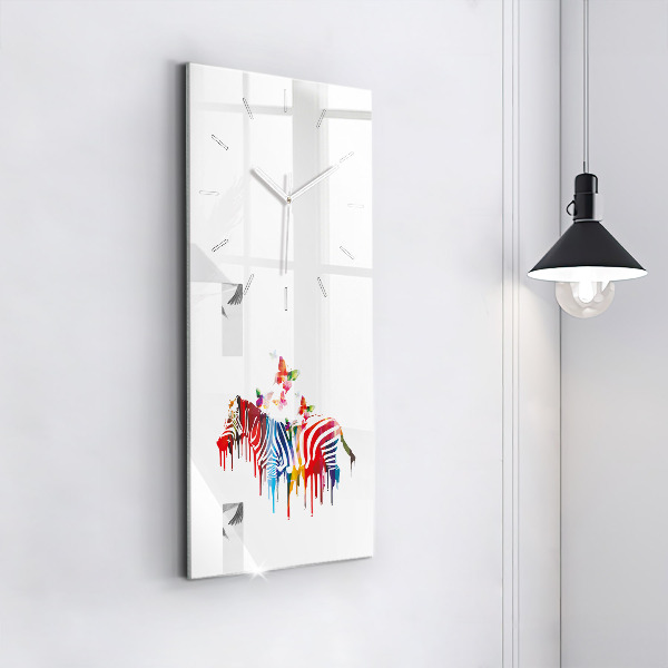 Vertikale Uhr Buntes Zebra