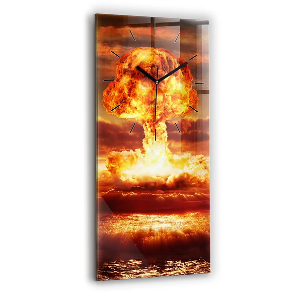 Vertikale Uhr mit motiv Atombombenexplosion