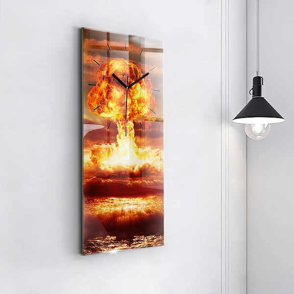 Vertikale Uhr mit motiv Atombombenexplosion