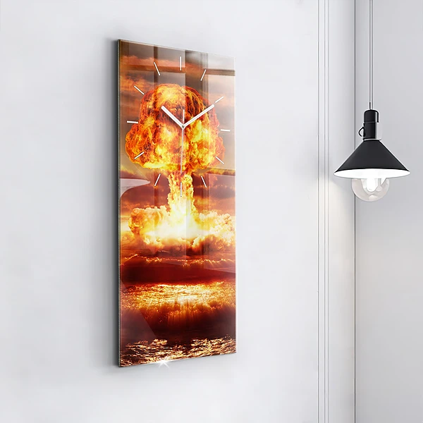 Vertikale Uhr mit motiv Atombombenexplosion