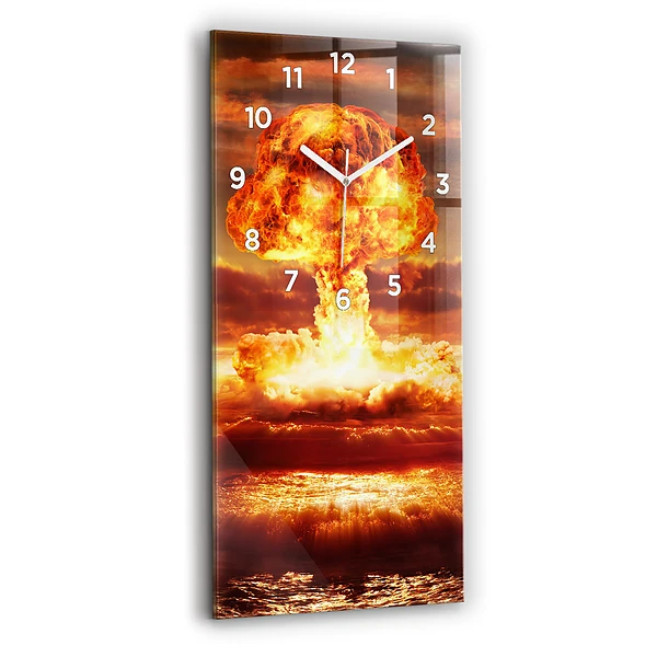 Vertikale Uhr mit motiv Atombombenexplosion