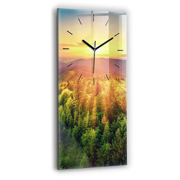 Vertikale Uhr Sonnenuntergang über den Hügeln