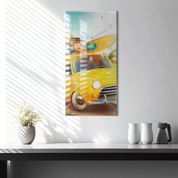 Vertikale Uhr Auto mit Surfbrett