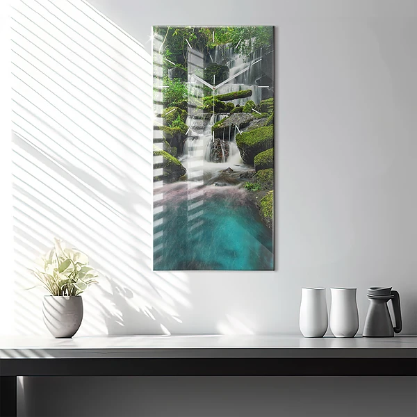 Vertikale Uhr mit motiv Wasserfall Thailand