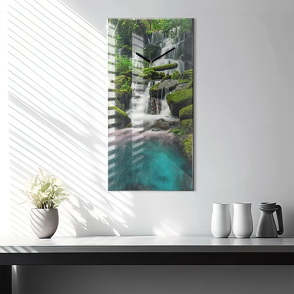 Vertikale Uhr mit motiv Wasserfall Thailand