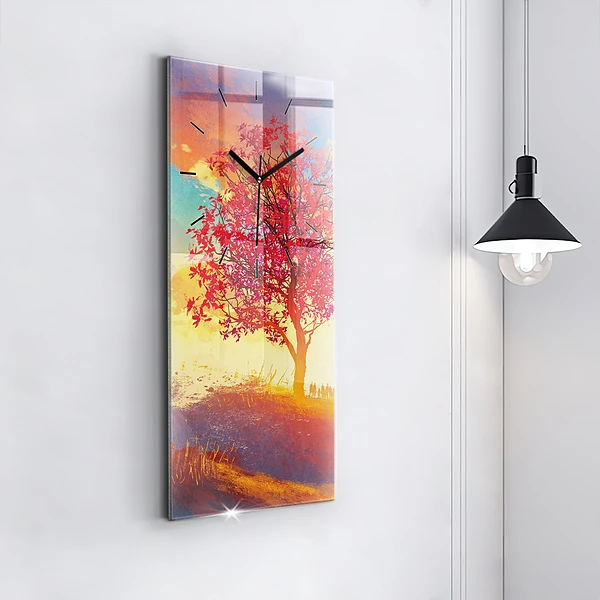 Vertikale Uhr mit motiv Herbstlandschaft