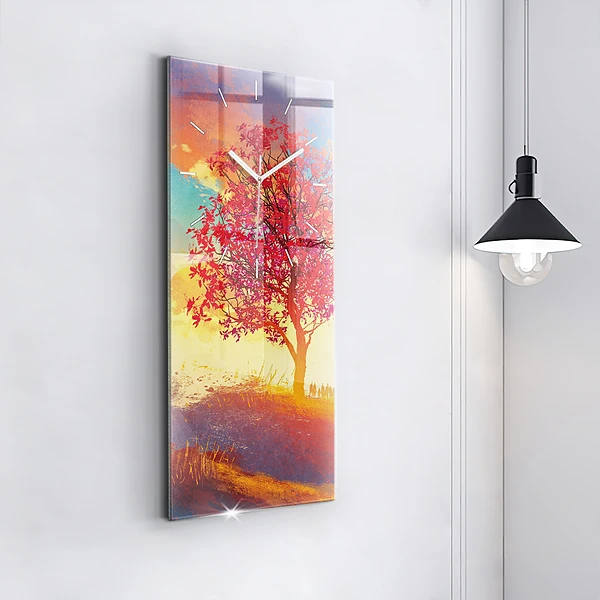 Vertikale Uhr mit motiv Herbstlandschaft