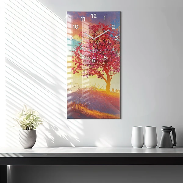Vertikale Uhr mit motiv Herbstlandschaft