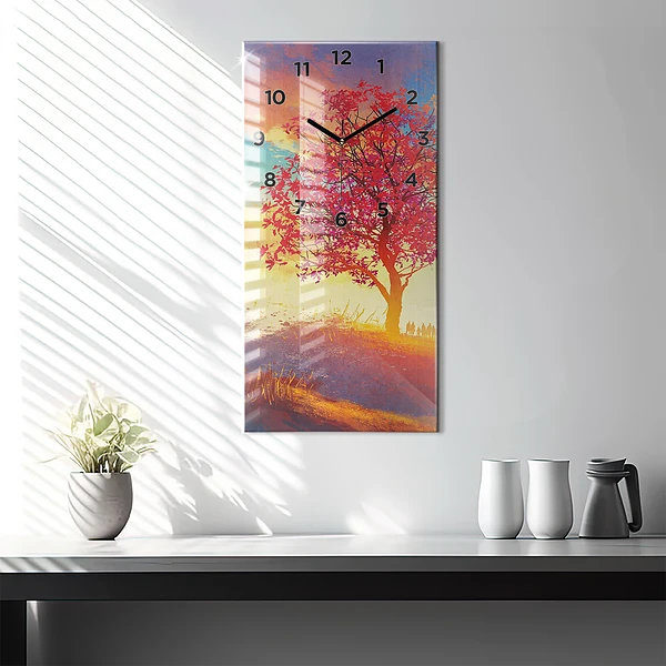 Vertikale Uhr mit motiv Herbstlandschaft