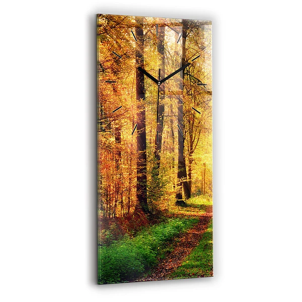 Vertikale Uhr mit motiv Herbstliche Waldlandschaft