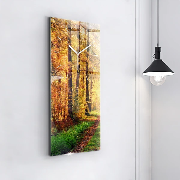 Vertikale Uhr mit motiv Herbstliche Waldlandschaft