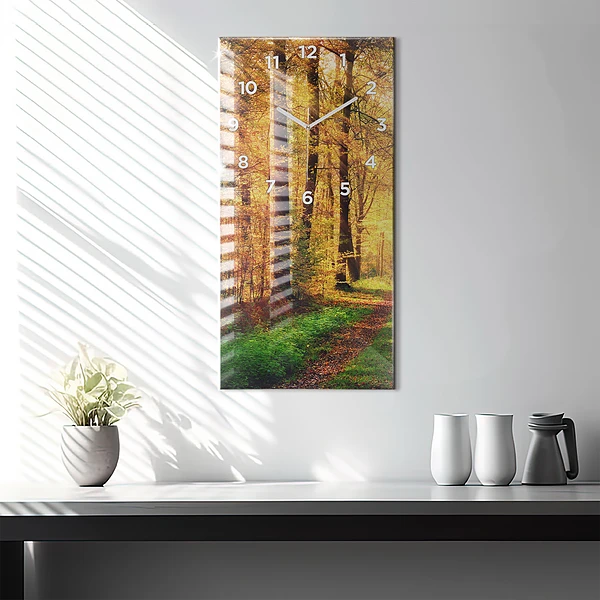Vertikale Uhr mit motiv Herbstliche Waldlandschaft