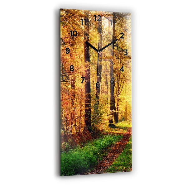 Vertikale Uhr mit motiv Herbstliche Waldlandschaft