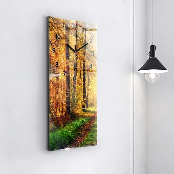 Vertikale Uhr mit motiv Herbstliche Waldlandschaft