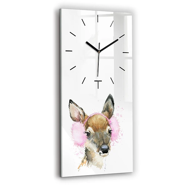 Vertikale Uhr mit motiv Waldhirsch