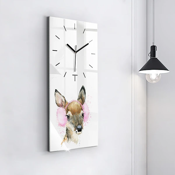 Vertikale Uhr mit motiv Waldhirsch