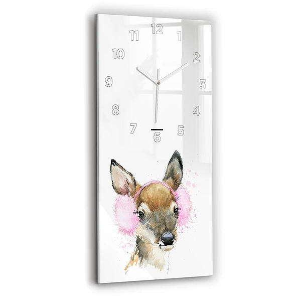 Vertikale Uhr mit motiv Waldhirsch