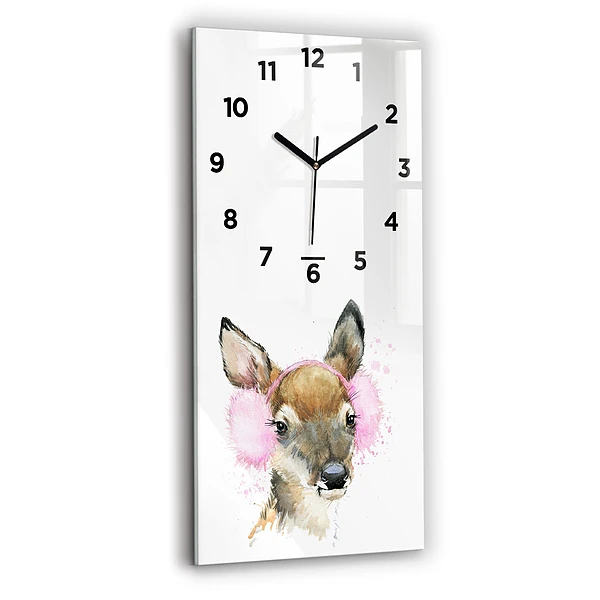 Vertikale Uhr mit motiv Waldhirsch