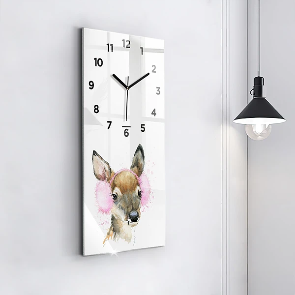 Vertikale Uhr mit motiv Waldhirsch