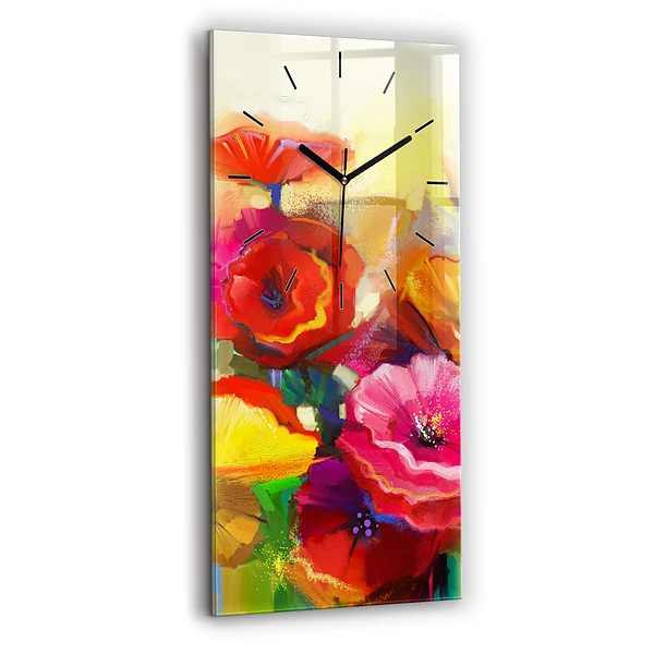 Vertikale Uhr Bunte Mohnblumen
