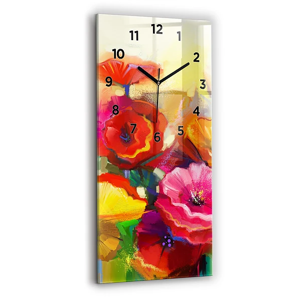Vertikale Uhr Bunte Mohnblumen
