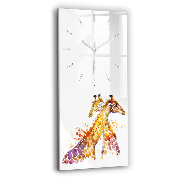 Vertikale Uhr Giraffe Aquarell