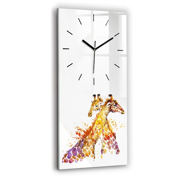 Vertikale Uhr Giraffe Aquarell