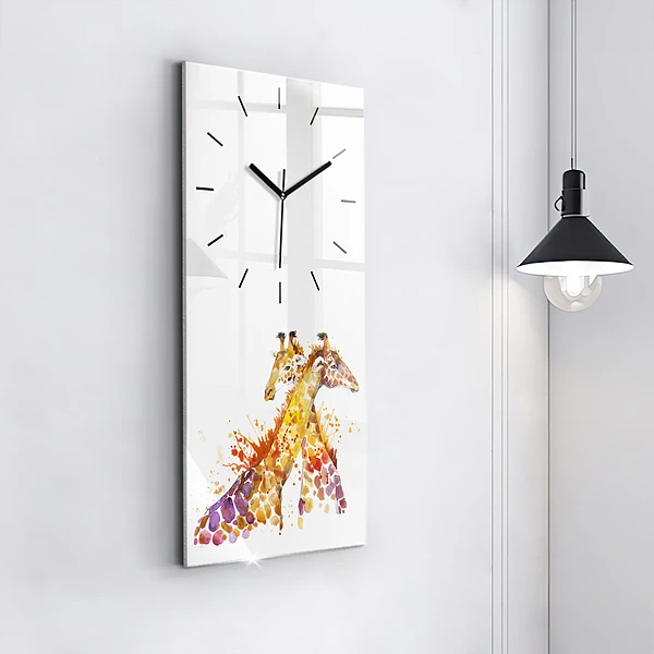 Vertikale Uhr Giraffe Aquarell