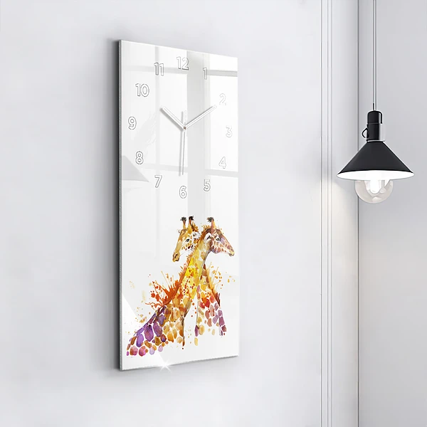 Vertikale Uhr Giraffe Aquarell