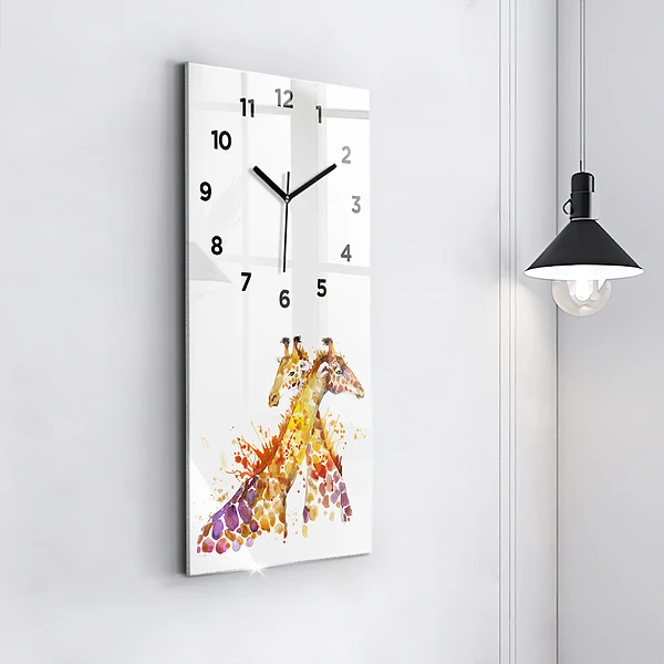 Vertikale Uhr Giraffe Aquarell