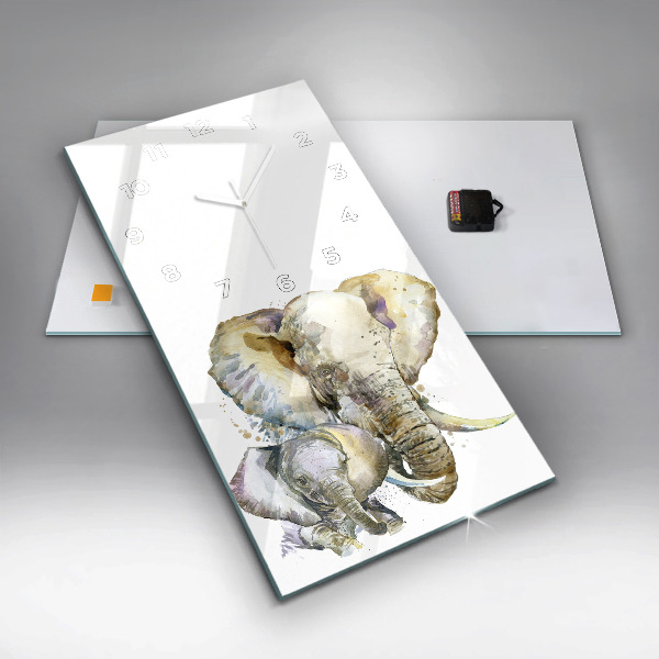 Vertikale Uhr Gemalte Tiere Elefant