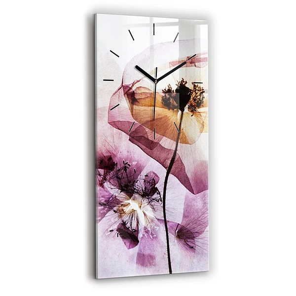 Vertikale Uhr mit motiv Trockene Mohnblumen