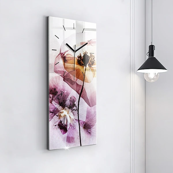 Vertikale Uhr mit motiv Trockene Mohnblumen