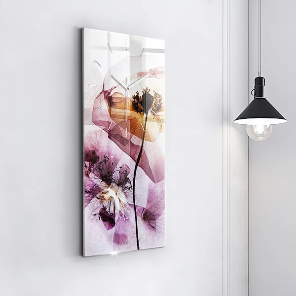 Vertikale Uhr mit motiv Trockene Mohnblumen