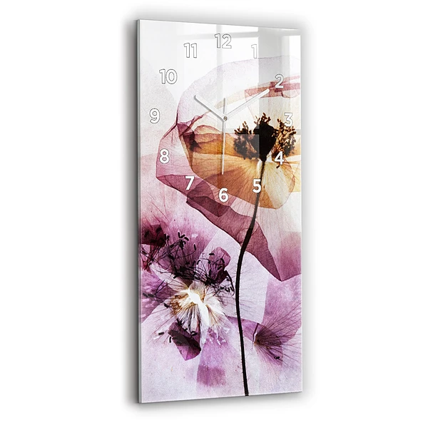 Vertikale Uhr mit motiv Trockene Mohnblumen