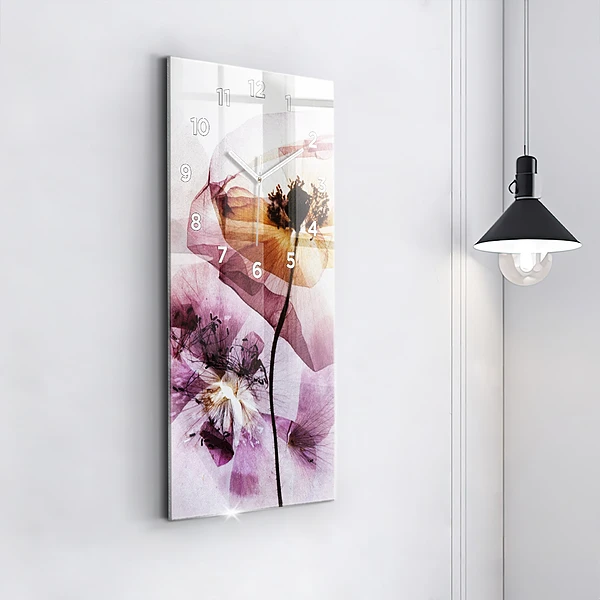 Vertikale Uhr mit motiv Trockene Mohnblumen