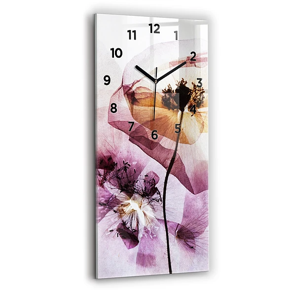 Vertikale Uhr mit motiv Trockene Mohnblumen