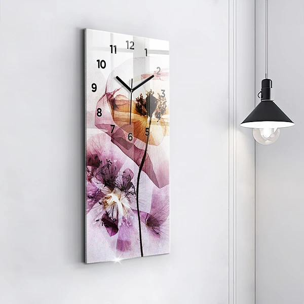 Vertikale Uhr mit motiv Trockene Mohnblumen