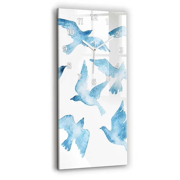 Vertikale Uhr mit motiv Fliegende blaue Vögel