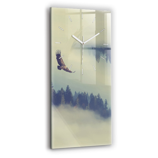 Vertikale Uhr mit motiv Nebliger Wald Adler